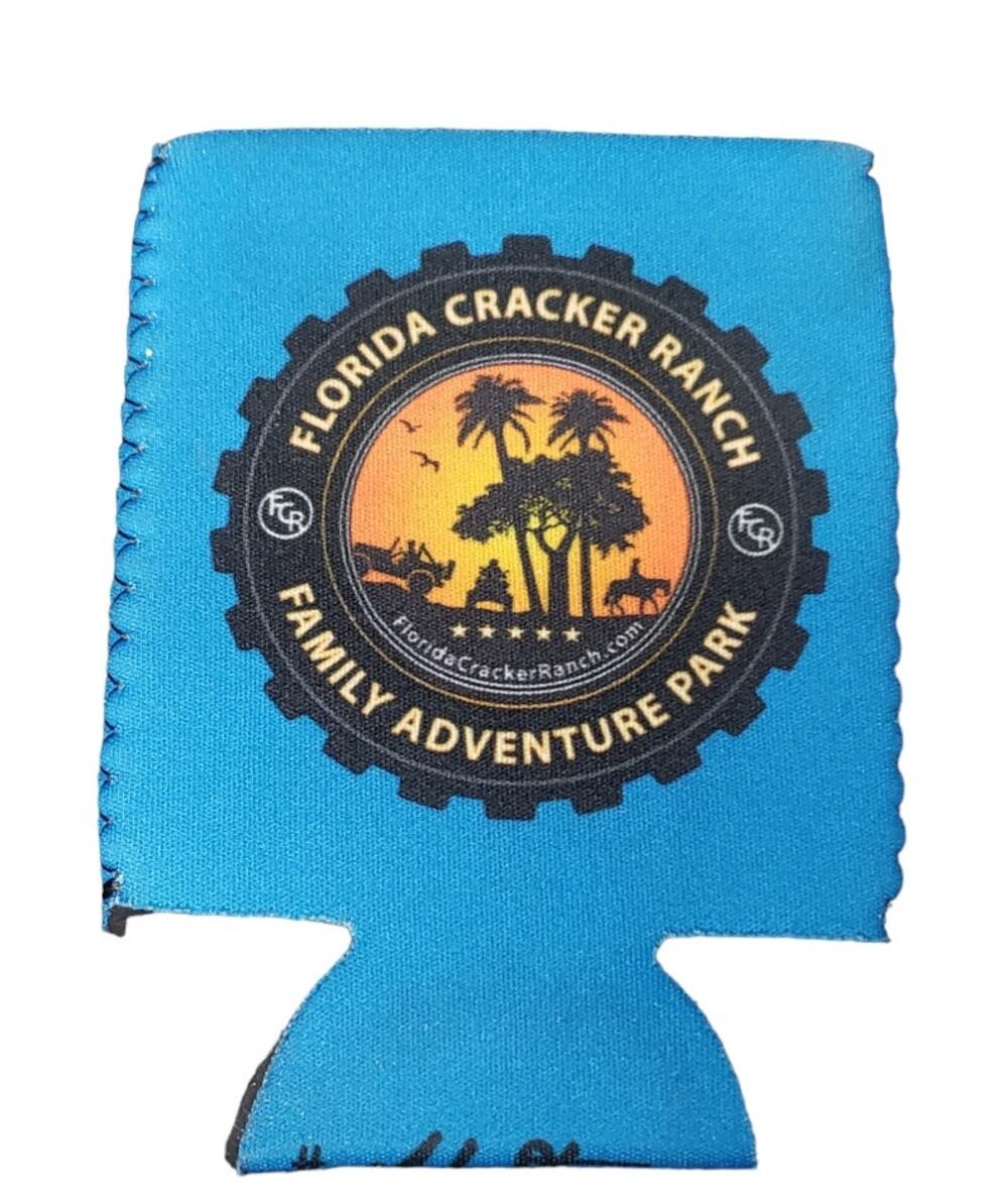 Florida Cracker Ranch Family Adventure Park Ada Strong Blue Can Cooler Koozie